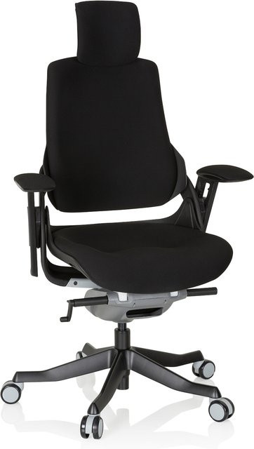 hjh OFFICE Profi Bürostuhl SPEKTRE BLACK in Schwarz mit Stoffbezug und Armlehnen, höhenverstellbar - Bild 1