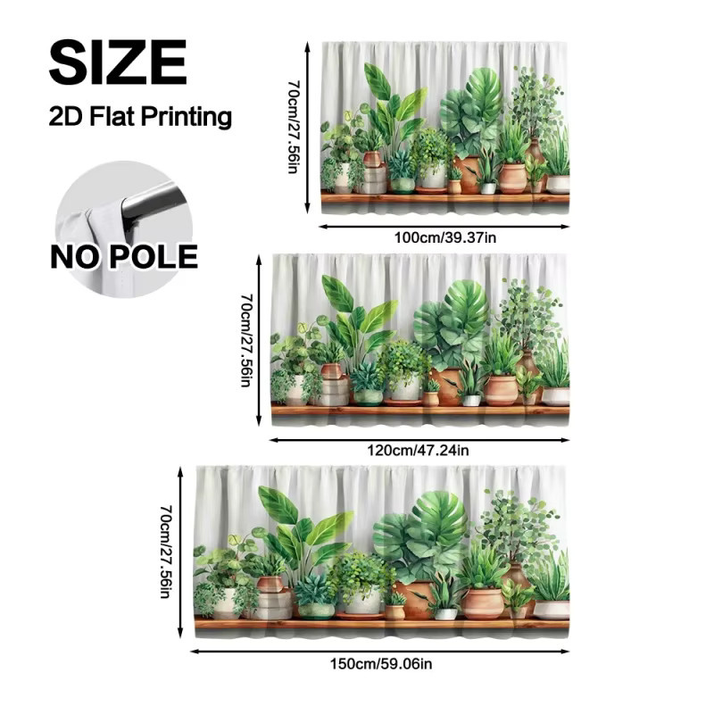 VIKAMA Botanischer Duschvorhang mit Pflanzen-Design, wasserdicht, Grün - Bild 2