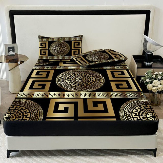 3-teiliges Bettwäsche-Set Your Warm Home aus 100 % Polyester in Schwarz, bestehend aus 1 Spannbettlaken und 2 Kissenbezügen, Breite: 120 cm, Länge: 200 cm - Bild 1