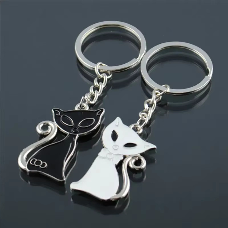 Amagi Schlüsselanhänger Katzen-Paar, Schwarz-Weiß, Unisex - Bild 2