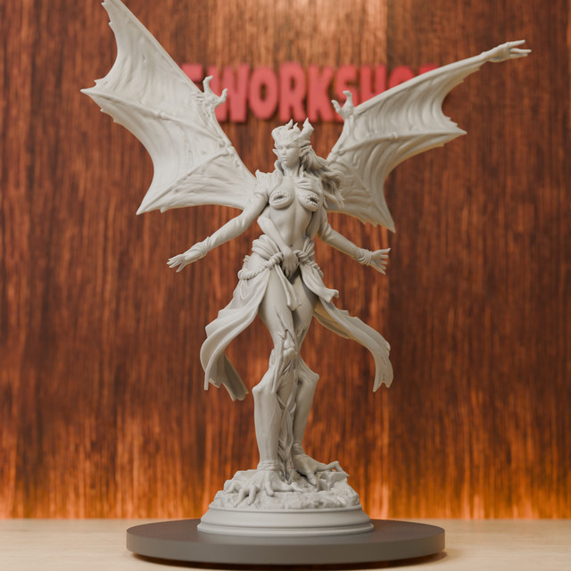 HENGSHI Weiblicher Dämon Arch Devil of Lust, Mini-Figur, Harz, Grau - Bild 1