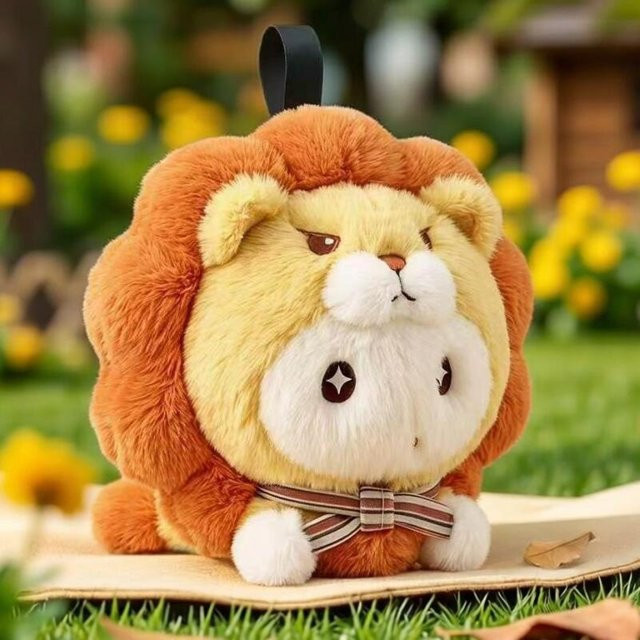 Yiran toy Cartoon-Löwen-Stofftier-Anhänger, beige, 10cm - Bild 1