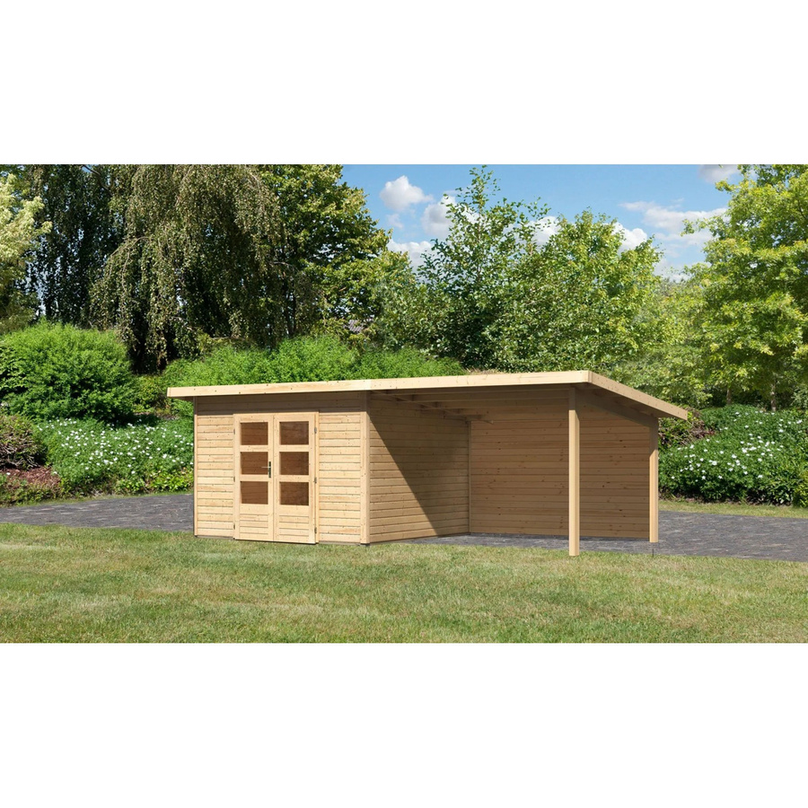 Karibu Holz-Gartenhaus Karlskoga 3 mit Pultdach in Natur, B/T: 305 x 305 cm, Höhe: 229 cm - Bild 2