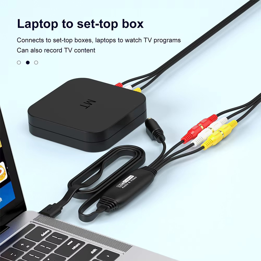 ALLOYSEED USB Video Capture Card RCA zu USB Konverter für VHS, DVD und VCR, Schwarz - Bild 3