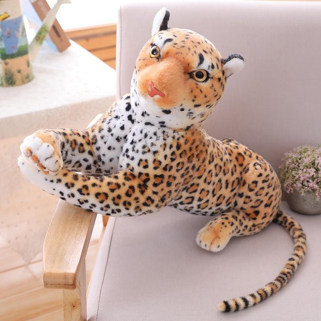 Kidsly Panthera Simulation Stoffwildtier Gepard Plüsch, Schwarzer Panther Leopard Plüschtier, 30cm - Bild 1