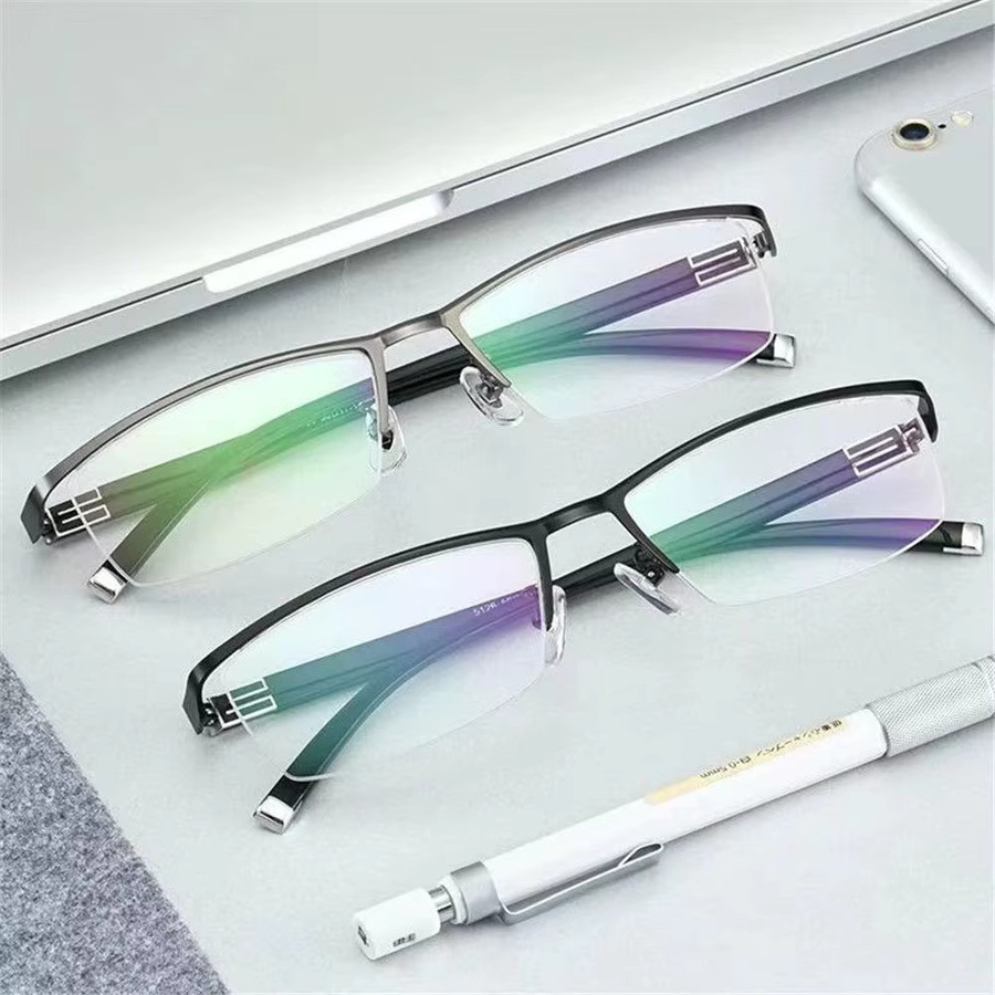 KLASSNUM Korrektionsbrille, Herren, Halbrand, quadratisch, Metall, schwarz - Bild 2