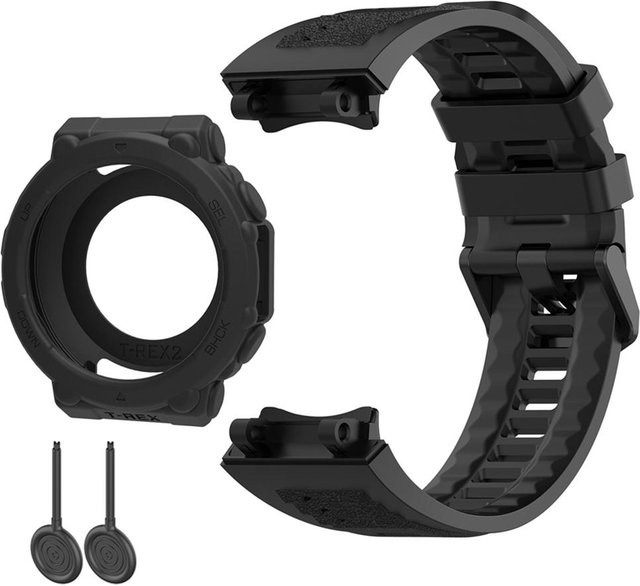 Uhrenarmband Silikon, Schwarz, Unisex, für Amazfit T-Rex 2 - Bild 1