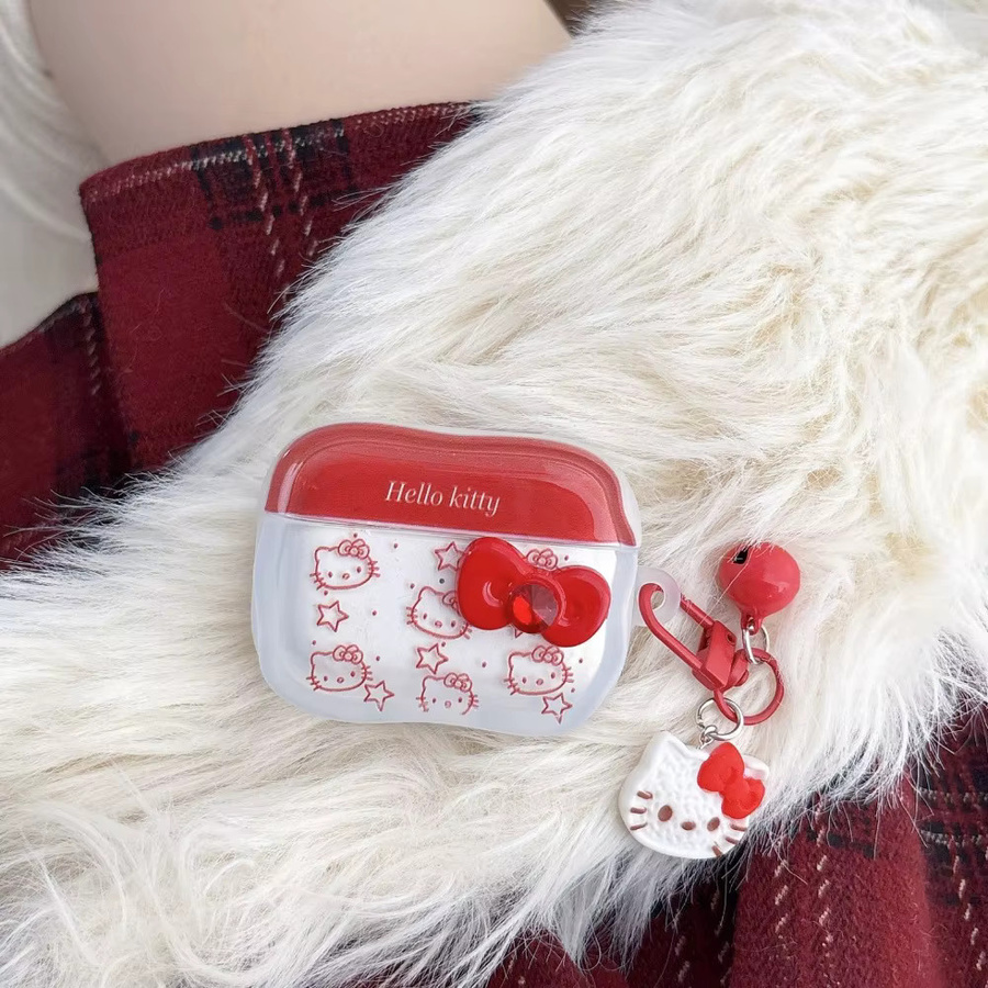 Sanrio Hello Kitty Glockenanhänger Schutzhülle für Apple AirPods 1 2 3 4 Pro 2 Pro 3 Bluetooth-Kopfhörer - Bild 3