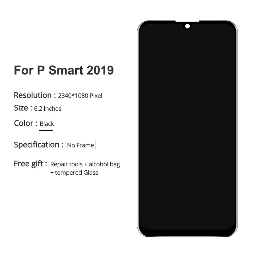 Huawei P Smart 2019 Ersatz Display Touchscreen mit Rahmen Digitizer-Baugruppe 6,21 Zoll in Schwarz - Bild 3