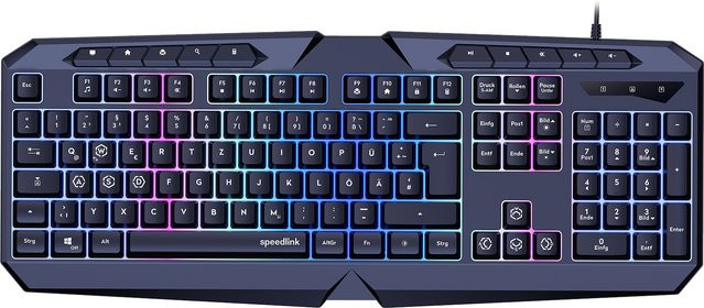 Speedlink Ludicium RGB Rainbow Gaming Keyboard, Schwarz, DE Layout - Bild 1