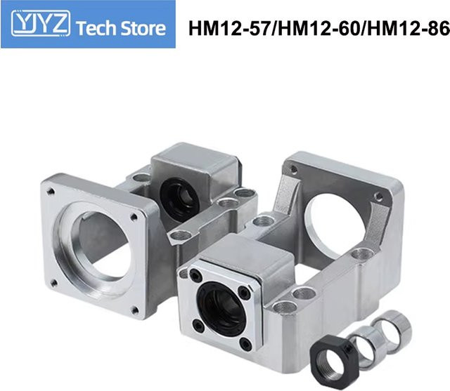 YJYZ Motor Feste Halterung aus Aluminiumguss in Silber für Nema23/24/34 mit integrierter Sitzschraube und Sitzlager Unterstützung - Bild 1