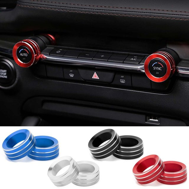 Klimaanlage Knopf Abdeckung Ring Trim Aufkleber für Mazda 3 Axela CX-30 Artez 2014-2016 Auto Styling Zubehör - Bild 1