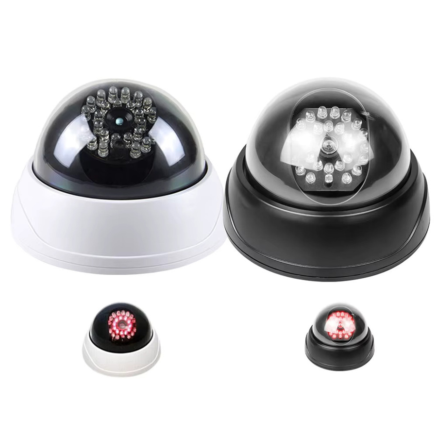 ELESECUR Dummy White Dome Kamera Set mit 28 Stück IR roten LEDs zur Simulation der Nachtsicht für dein Überwachungssicherheitssystem in Weiß - Bild 4