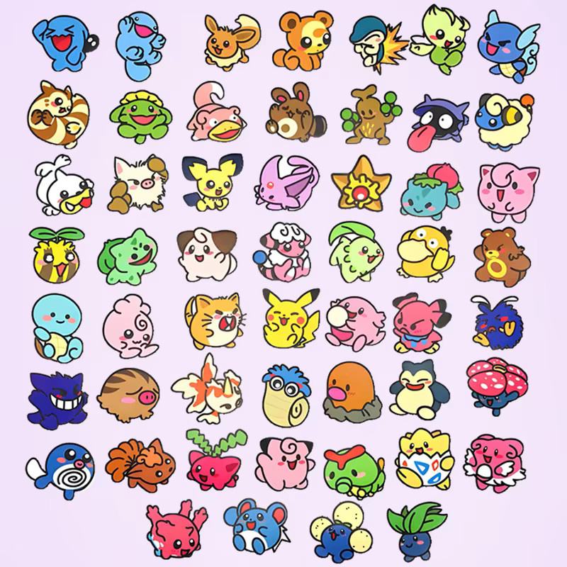 TAKARA TOMY Kawaii Anime Taschenmonster Aufkleber, 53-teiliges Set - Bild 4