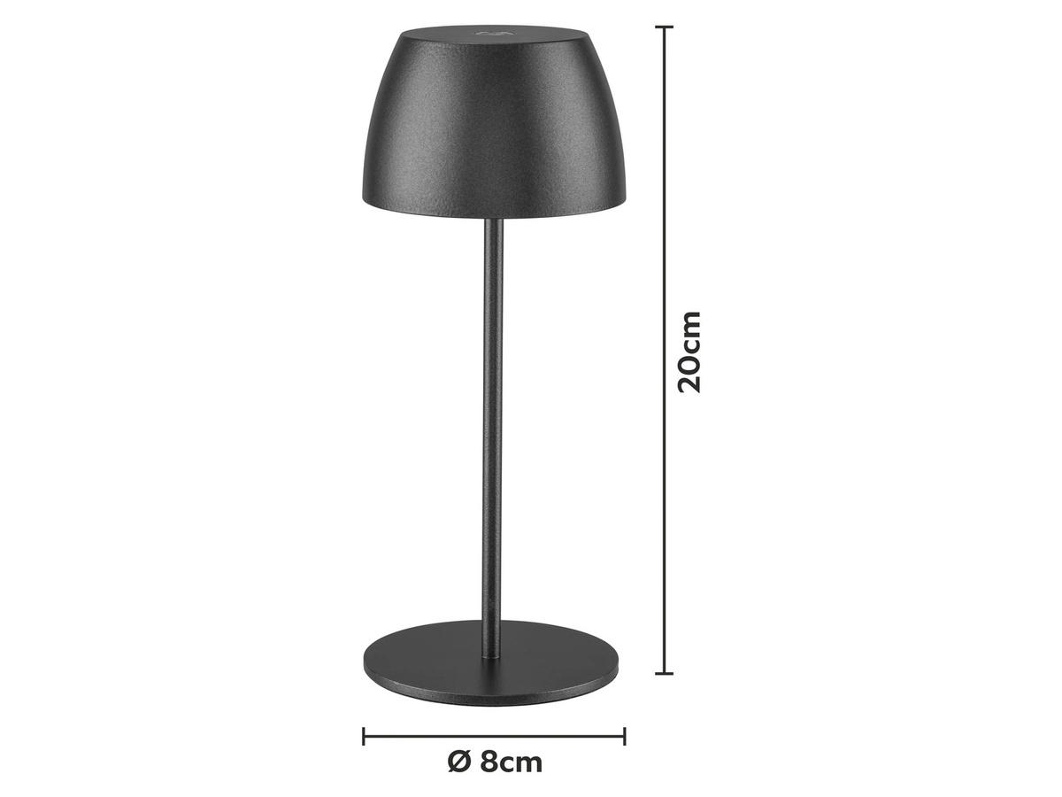 LIVARNO LED-Akku-Tischleuchte in Grau mit dimmbarer Touch-Funktion und warmweißem Licht - Bild 2