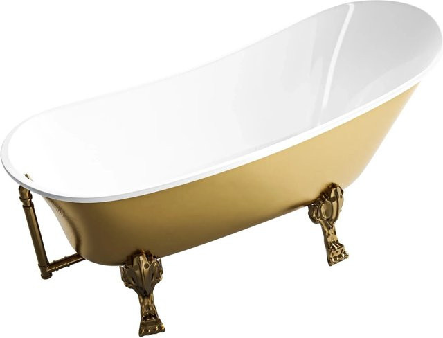 Freistehende Badewanne PARIS Premium von Bernstein in Bernstein mit Gold-Akzenten, B/T/H: 175 x 74 x 86 cm - Bild 1