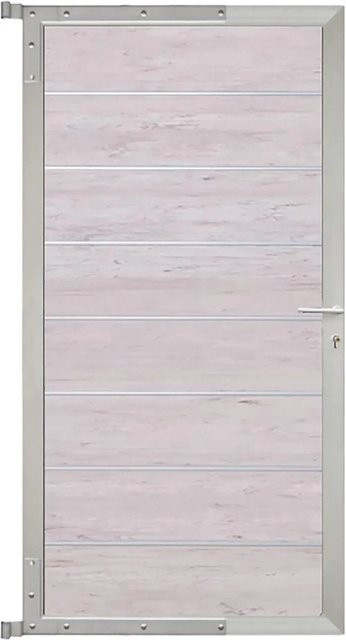 T & J Tor für Sichtschutzzaun Gotland in Sand und Silber, B: 90 cm, H: 175 cm - Bild 1