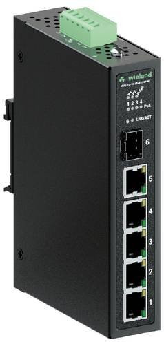 Wieland Electric 83.040.1268.0 WIENET UMS 6-C-1G-4PoEP-1SFP-W Netzwerk Switch Schwarz - Bild 1