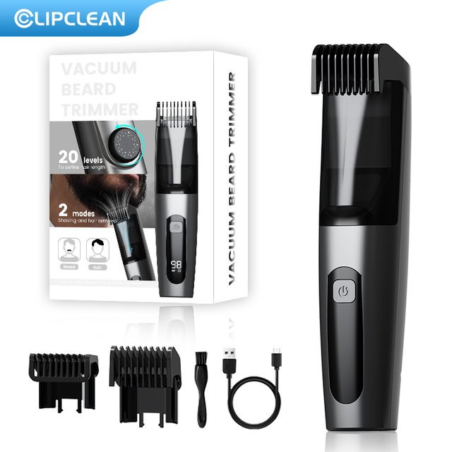 CLIPCLEAN Vakuum-Bartschneider für Herren, Schwarz - Bild 1