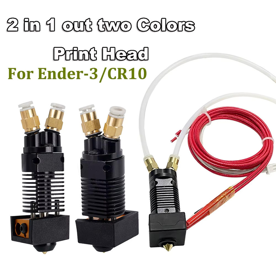 Reorcxe 2-in-1 J-Kopf Hot End Extruder für zweifarbigen FDM-Druck, kompatibel mit CR10 Serie und Ender 3 3D-Druckern - Bild 3