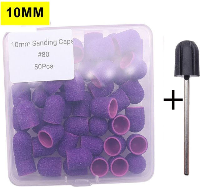 Easy Nail Nagel Bohrer Schleifkappen mit Gummibändern, 50 Stück, Unisex - Bild 1