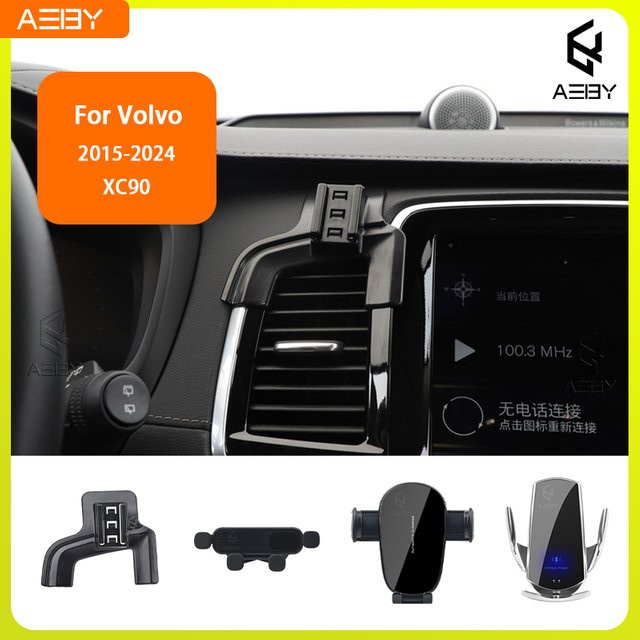 Handyhalterung mit kabellosem Ladegerät für Volvo XC90 (2015-2024) in Schwarz - Bild 1