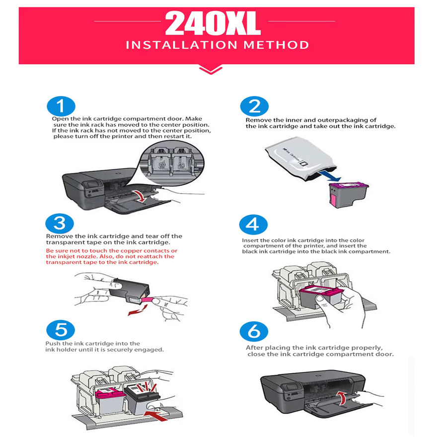 CBQuamzen Tintenpatronen-Set 240XL und 241XL Combo Pack kompatibel mit Canon MG3620, MG3600, TS5120 und TS5100 - Bild 2