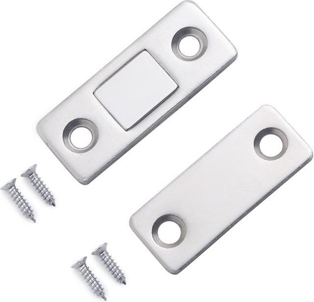 NAIERDI Magnetische Schrankverschlüsse Set aus Metall, 2 Stück verdeckte Türstopper für Möbelbeschläge in Silber, Gold oder Schwarz - Bild 1