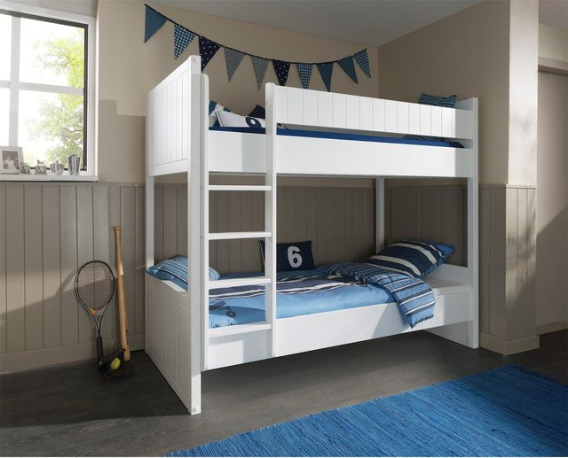 Vipack Etagenbett Robin ROSB9014 in Weiß mit Planken-Optik aus MDF - Bild 1