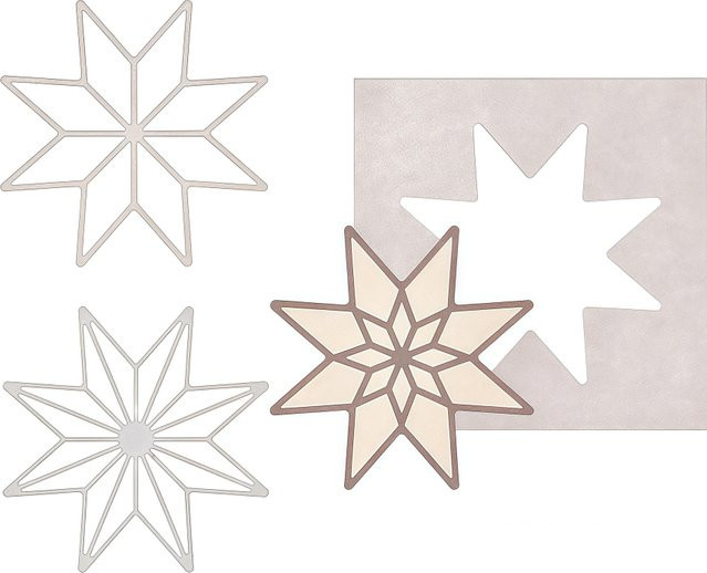 Metallschneideform Acht-Sterne-Hintergrund in Silber für DIY-Scrapbooking und Grußkarten - Bild 1
