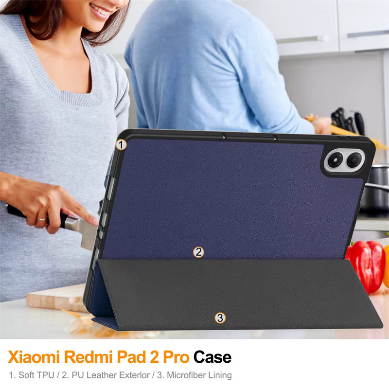 Xiaomi Smart Cover Hülle für Poco Pad M1 12,1 Zoll mit Stifthalter und magnetischem Klappständer in Blau - Bild 5