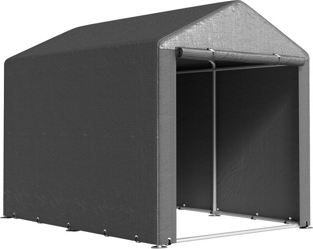 Outsunny Garagenzelt dunkelgrau aus Polyester mit UV-Schutz und Reißverschlusstür, B/H/L: 218 x 172 x 160 cm - Bild 1