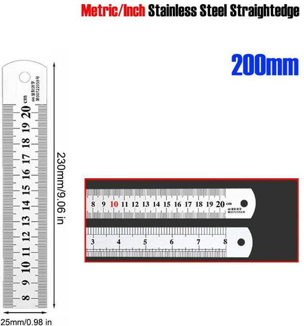 Zinan Präzisions-Haarlineal aus Edelstahl in Silber für Büro und Handwerk - Bild 1