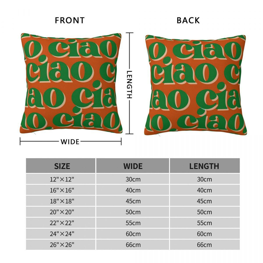 Lu Xika Chen Kissenhülle Ciao Fun Retro Italien Design, quadratisch, B/B/B: 18 x 18 x 18 cm, Multicolor - Bild 2