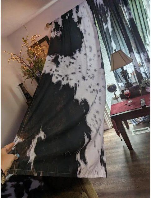 Tiger Tierfell Vorhänge Schwarz und Weiß mit Grafikprint, halbtransparent, B: 200 cm, H: 220 cm - Bild 1