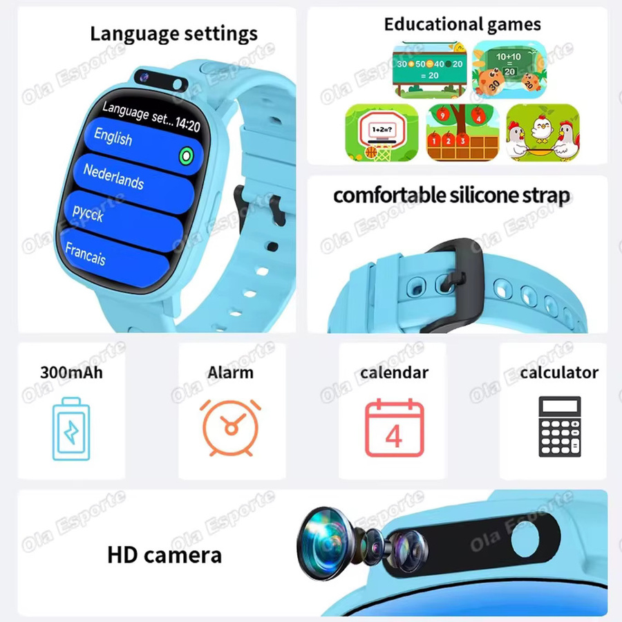 Ola Esporte Smartwatch für Kinder in Lila mit Kamera, Spiele, Schlafmonitor und Taschenlampe - Bild 2