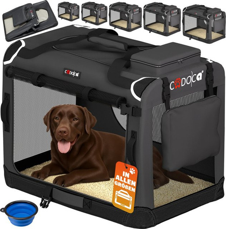 CADOCA Hundebox faltbar XXL in Anthrazit, B/T/H: 90 x 60 x 66 cm