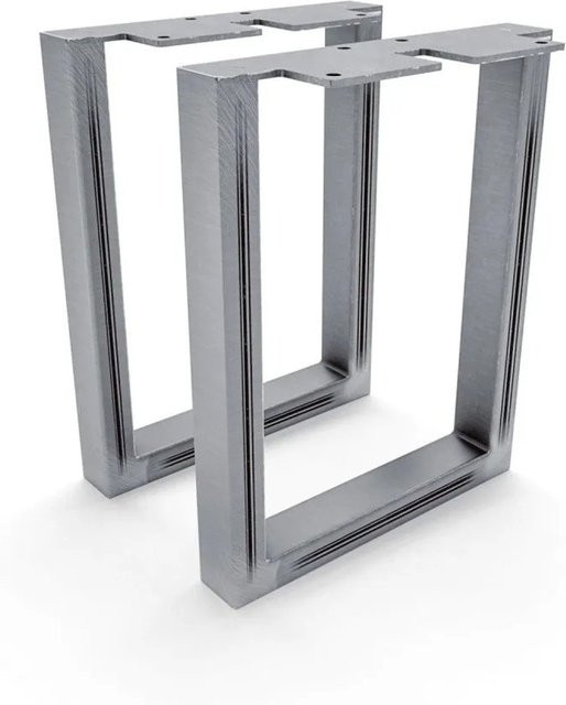 HEVVA Möbelfüße GRAZ 2er Set aus Rohstahl in Silber, Höhe: 25 cm, Tiefe: 20 cm - Bild 1
