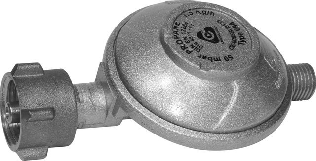 Einstufiger Gasdruckminderer für Jamestown Grills mit 50 mbar und G 12 Anschluss für 5 kg oder 11 kg Gasflaschen - Bild 1