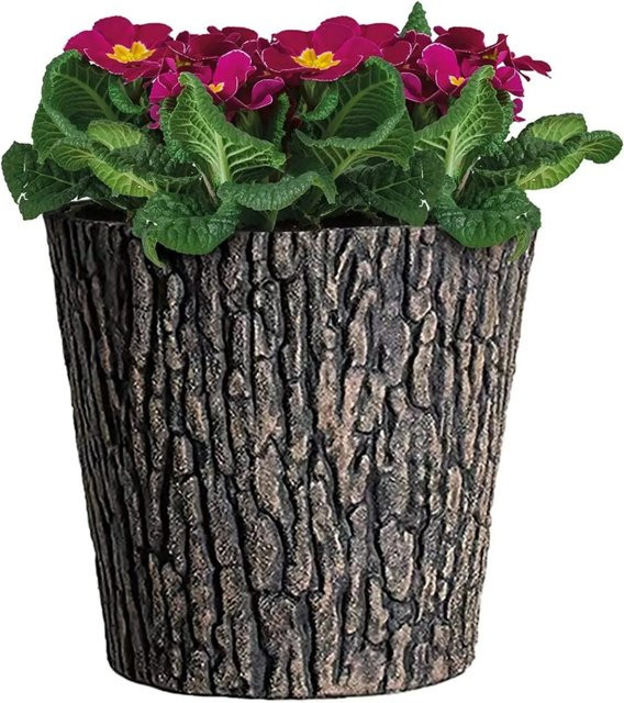 PROREGAL Blumentopf in Holzoptik und Baumstamm-Form, Braun, Durchmesser: 30 cm - Bild 1