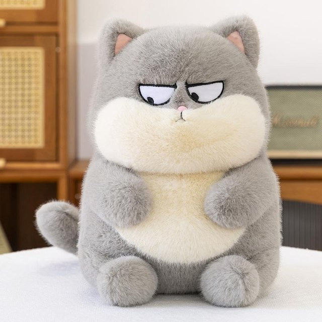 Drag-Expression Katze, Plüschtier Puppe, 23cm, Grau - Bild 1