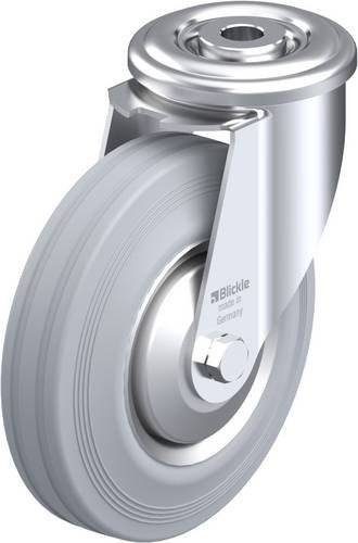 Blickle Lenkrolle LER-VE 125R-SG-FA in Grau mit Stahlrad Durchmesser: 125 mm und Tragfähigkeit: 100 kg - Bild 1