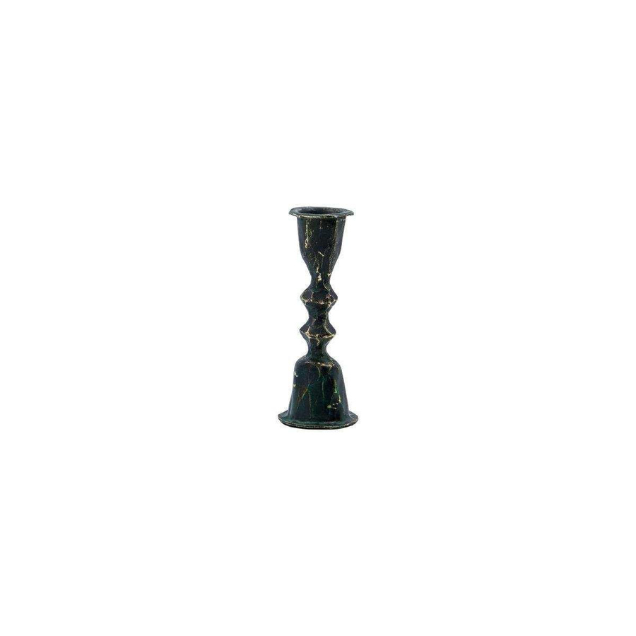 House Doctor Kerzenhalter Mero in Schwarz im Vintage-Look aus Eisen, Höhe: 12 cm - Bild 1