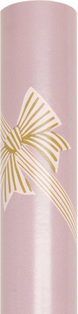 Rico Design Geschenkpapier mit Schleifen und Streifen in Rosa
