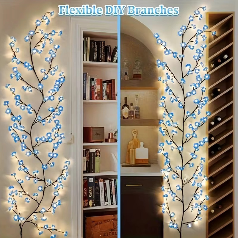 DBF Kirschblüten-LED-Baumzweig mit 8 Modi, USB-betrieben, Warmweiß - Bild 2