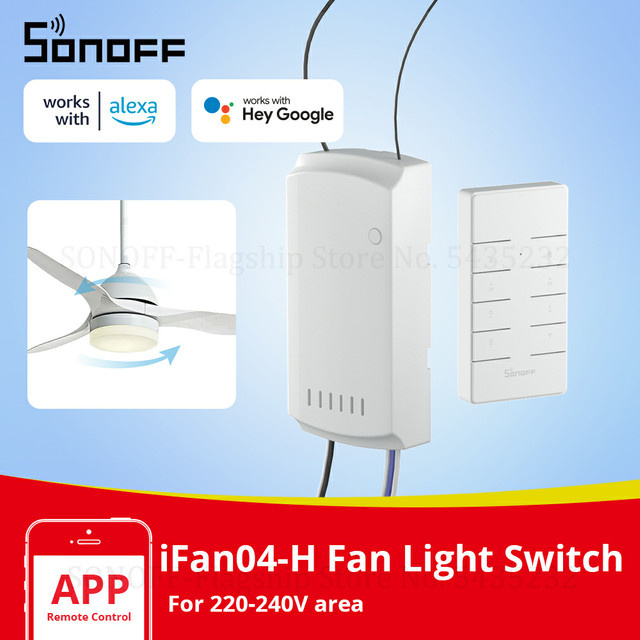 Sonoff IFan04-H Wifi Smart Ventilator Licht Controller mit 433 MHz Fernbedienung, kompatibel mit Alexa und Google Assistant - Bild 1