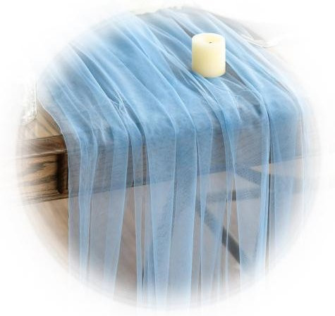 Dekorativer Tüll Tischläufer von wanhuachuang in Himmelblau für Hochzeit, Party und Geburtstag - Bild 1