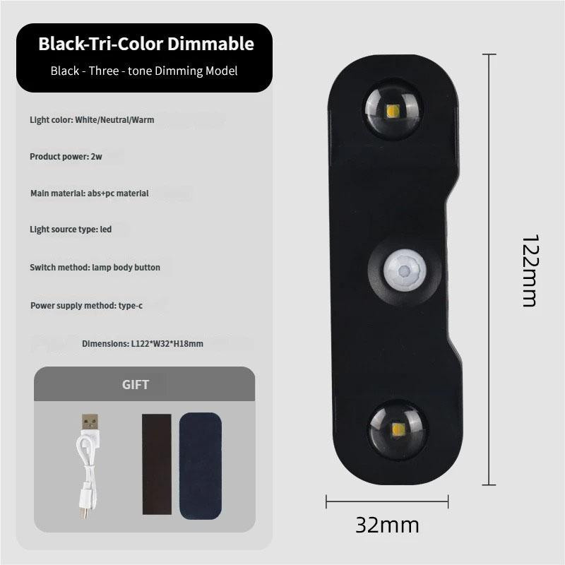 Meiteai-Home RGB LED Nachtlicht mit Bewegungssensor und Fernbedienung, wiederaufladbares magnetisches Licht für Schlafzimmer, Flur und Eingangsbereich, Schwarz-Weiss - Bild 6