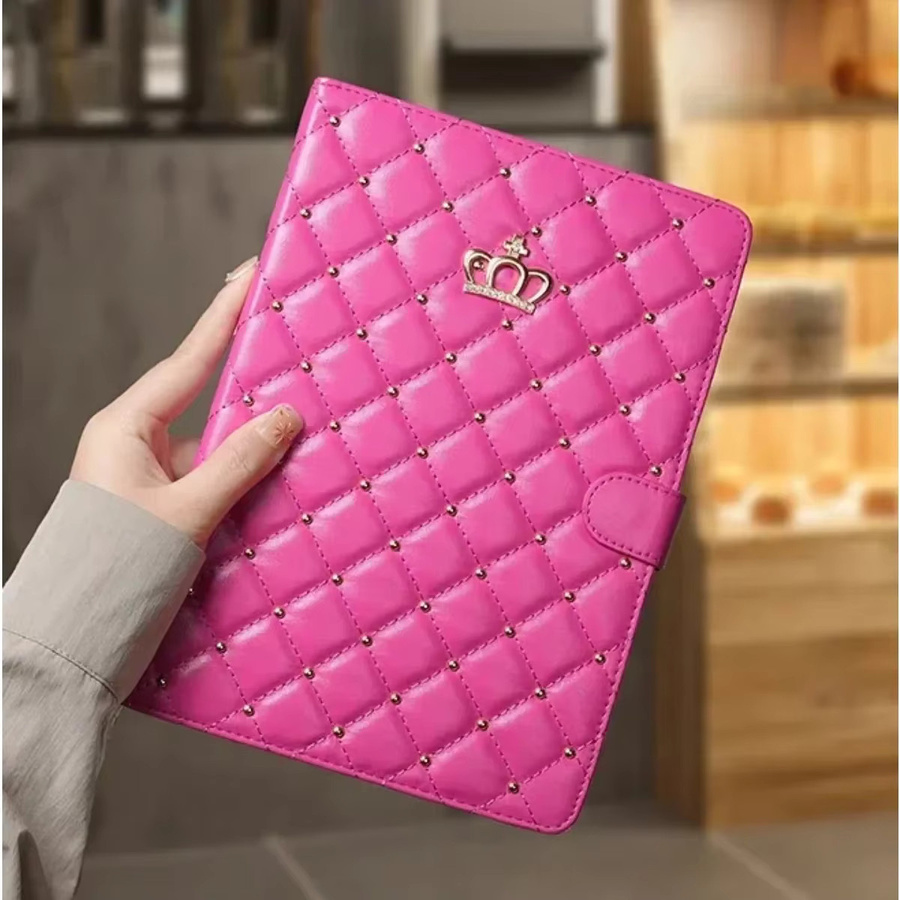 Luxuriöse Bling Crown Smart Sleep Tablet Cover für Apple iPad Air 11 M3, iPad Pro 11, iPad Mini 7 und iPad 10. Generation in Weiß oder Pink - Bild 3