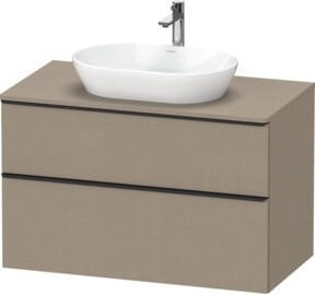 Duravit Waschtischunterschrank D-Neo Wandhängend in Weiß und Beige mit Schubladen und Türen, Breite: 100 cm, Tiefe: 55 cm, Höhe: 66,4 cm - Bild 1
